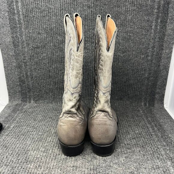 Dan Post Smoke Leather Cowboy Western Boots Gray Men’s Size 9 D DP2180 - Picture 5 of 8